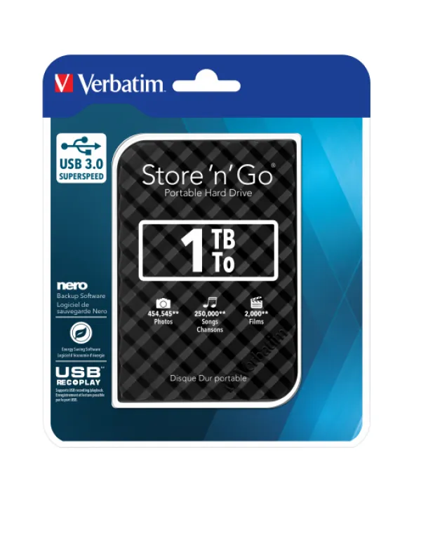 HDD E2.5" Verbatim 1TB USB 3.0 Store'n'Go 53194, Black