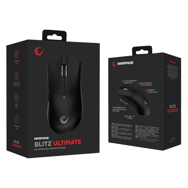 Miš Wireless/Bluetooth gaming Rampage BLITZ ULTIMATE 8K crni 41824