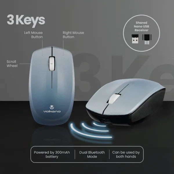Tastatura+miš Wireless Volkano Prism VK-20248-GR siva
