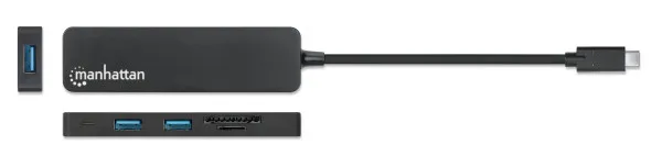 USB-C HUB 3port Manhattan 164948 3.2 G1/5Gbps/CR/Crni