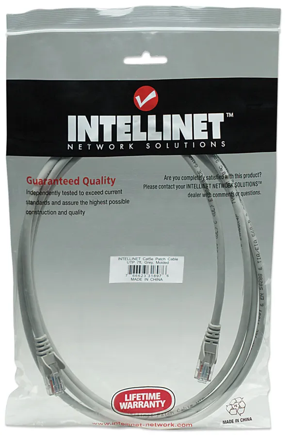 LAN UTP kabl intellinet 318976 Cat5e CCA/Sivi/2m