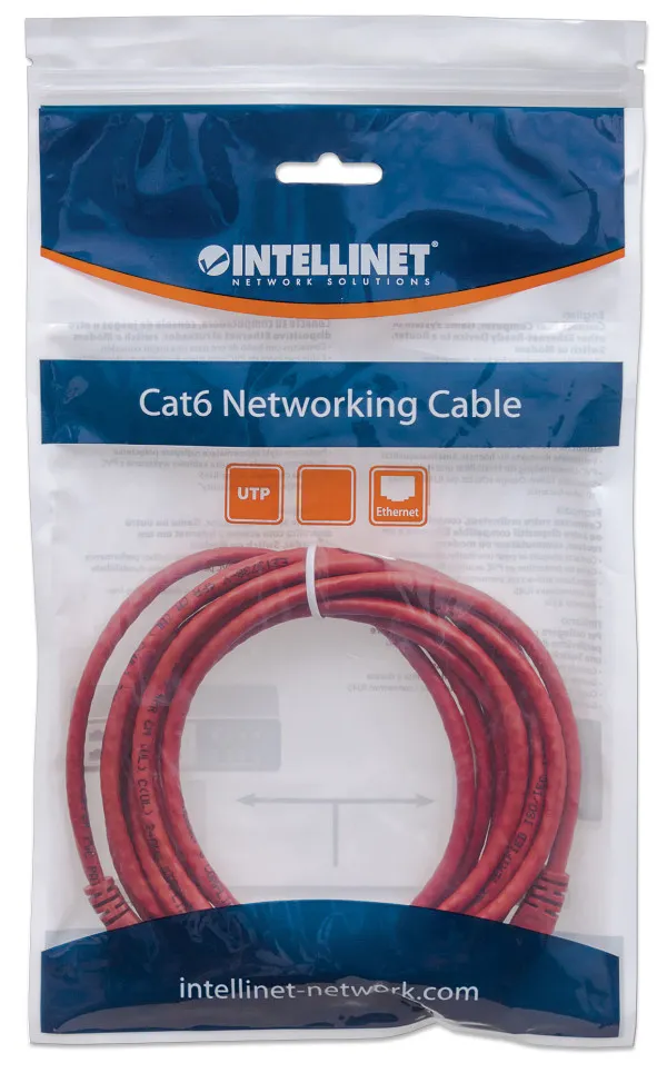 LAN UTP kabl intellinet 342179 Cat6 CCA/Crveni/3m