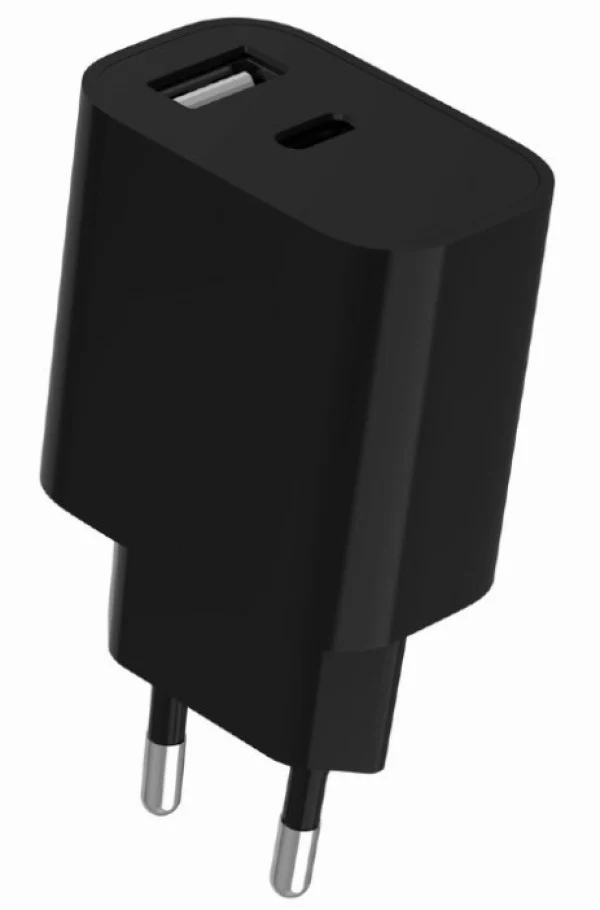 TA-UC-2AC12-01-BK Gembird USB punjac, 2-port USB-A+ USB-C, 2.4 A, Black