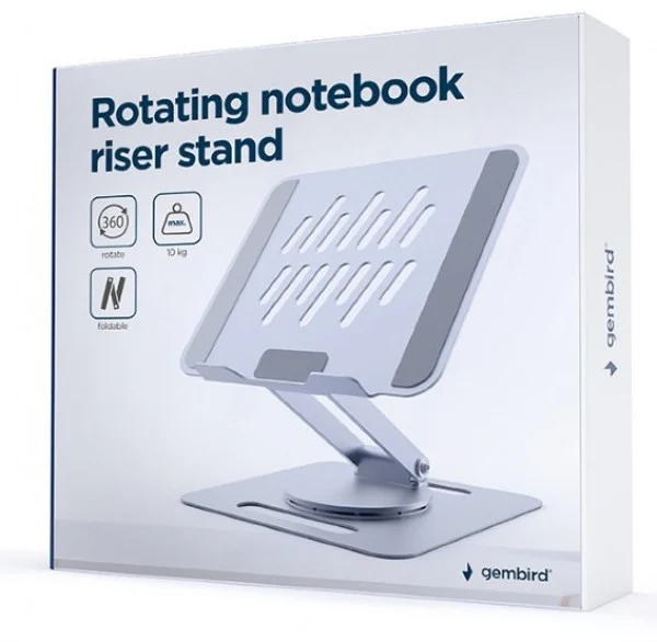 NBS-DR1-01 Gembird Rotirajuce postolje za laptop 15,6, max.10kg, spacegrey