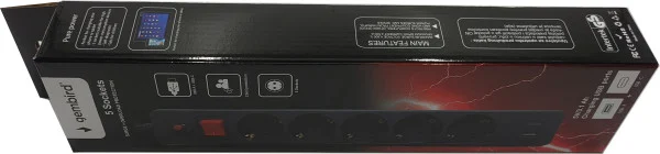 SPG5-B-10(3G1.5)**Gembird produzni kabl sa zastitom i 5 uticnica, 5V/3.1A USB-A+C 16A/3500W 3m (765)