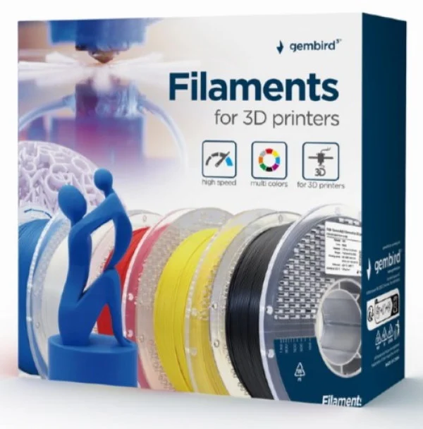 3DP-STPU1.75-01-Y Gembird Silk TPU Filament za 3D stampac 1.75mm, kotur 1KG YELLOW