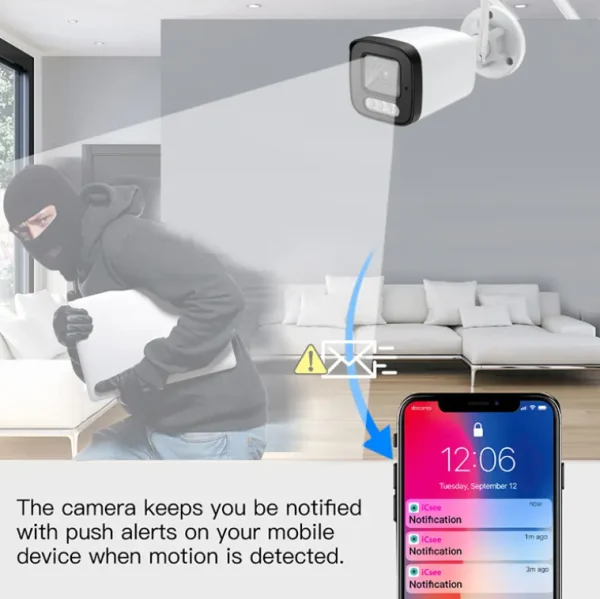 CAM-IP5MP-B6 GMB kamera 5MP, H.265 WiFi Camera, Metal, ICSEE App 2pcs IR LED+2pcs White LED, 2.8mm
