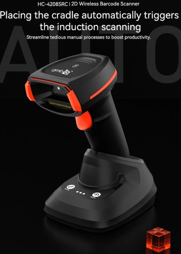 POS-BS4208SRC GMB 2d/OCR CMOS barcode scanner with CRADLE, barkod skener 2000mAh, 1MP, BT/WiFi
