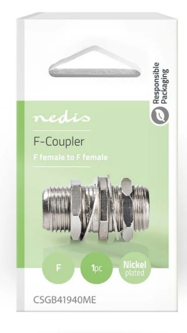CSGB41940ME Satellite & Antenna Adapter F zenski na F zenski, 75 Ohm, Metal, Silver, 1kom