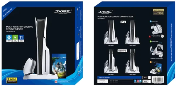 Stalak za PS5/PS5 SLIM DOBE multifunkcionalni TP5-3537B beli