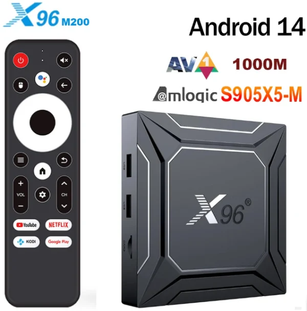 GMB-X96 M200 2/16GB smart TV box S905X5M quad ARM G310V2, 2x4K 2.4&5G, 1000M, BT, Android 14