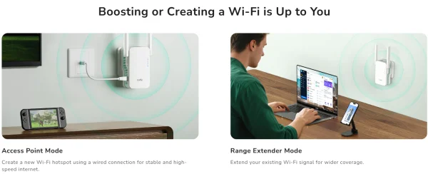 Cudy RE1500,AX1500 Mesh Wi-Fi 6 Range Extender, Dual-Band Wi-Fi 6,10/100 Mbps