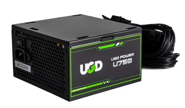 Napajanje U750W 750W UGD Power 12cm FAN, 20+4pin, 4+4pin, 6xSATA, 2xIDE, 4x6+2pin 80Plus, Black