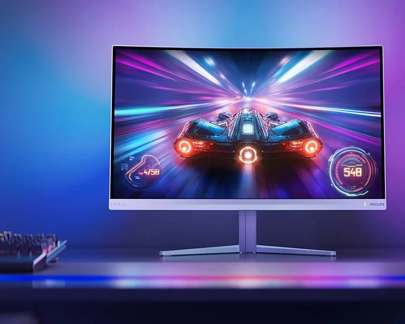 PHILIPS_ 27 inča Evnia 27M2C5201L/00 FHD 1920x1080 Fast VA 180Hz Ambiglow zakrivljeni Gaming monitor beli