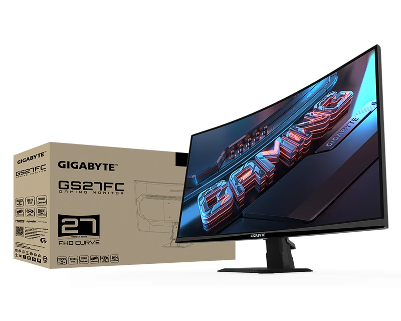 GIGABYTE 27 inča GS27FC FHD 1920x1080 180 Hz FreeSync Premium zakrivljeni gaming monitor