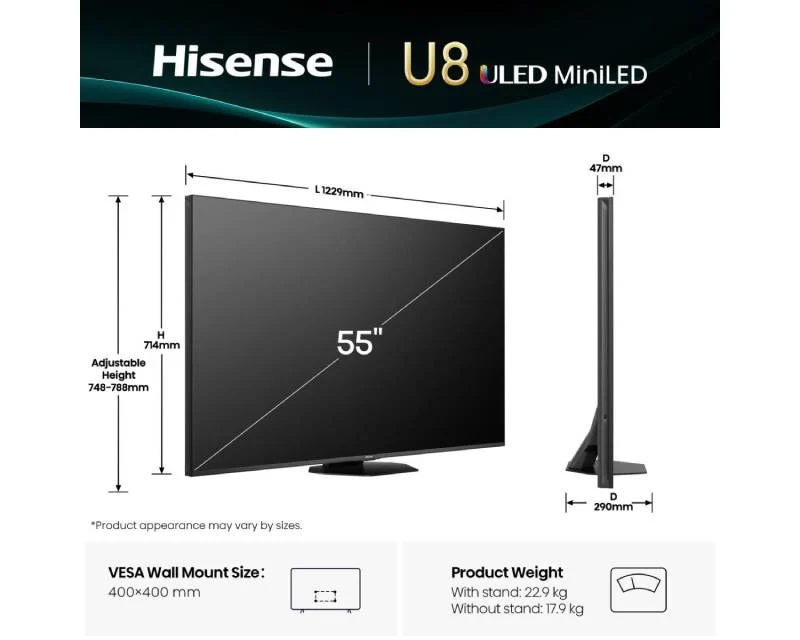 HISENSE 55 inča 55U8Q ULED MiniLED 4K UHD Smart TV