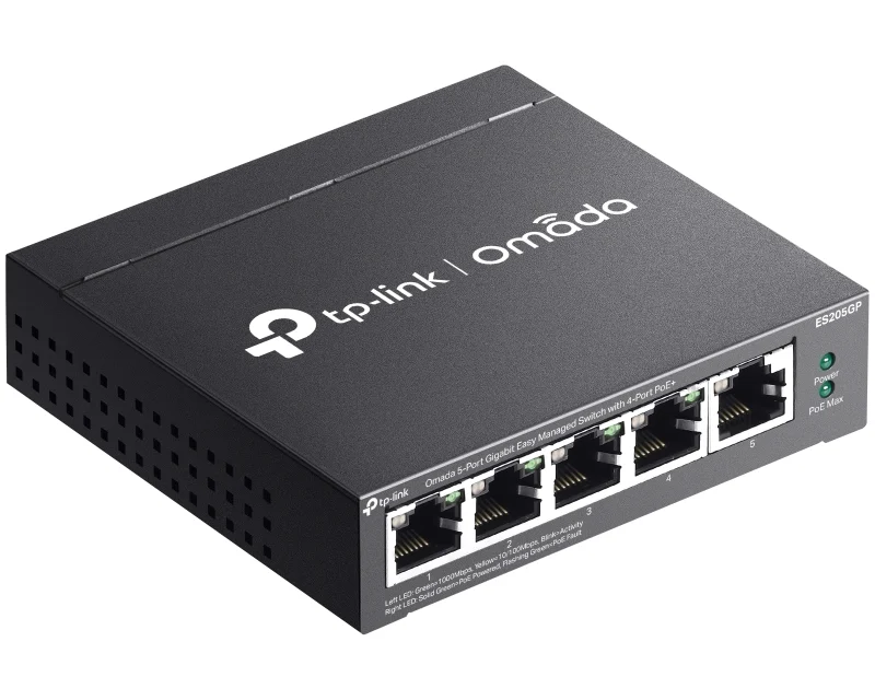 TP-LINK ES205GP Omada 5-Port Gigabit Easy Managed Switch with 4-Port PoE+
