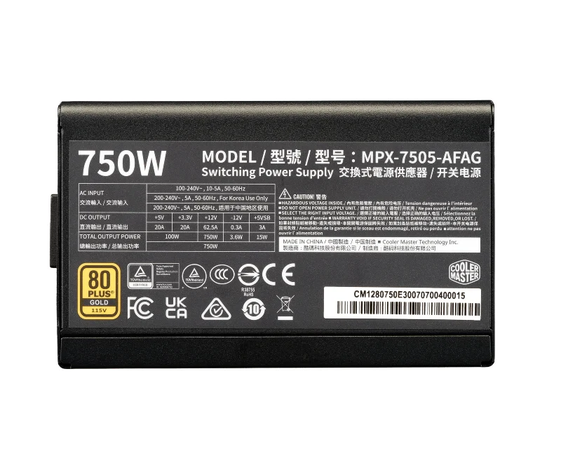 COOLER MASTER Elite Gold 750W napajanje (MPX-7505-AFAG-BEU) 5Y