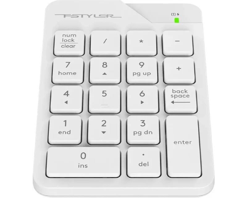 A4 TECH FGK21C FSTYLER 2.4G Wireless Numeric Keypad USB Type-C bela tastatura