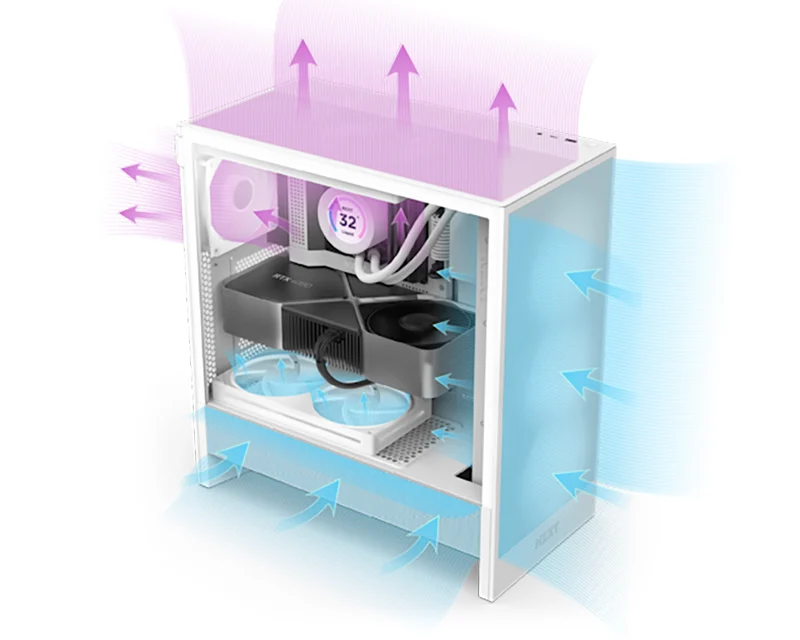 NZXT H5 Flow Gaming kućište belo (CC-H52FW-01)
