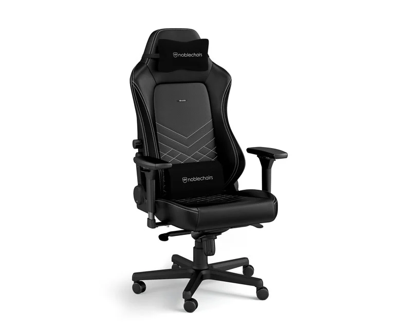 NOBLECHAIRS HERO Gaming stolica crno-platinum bela