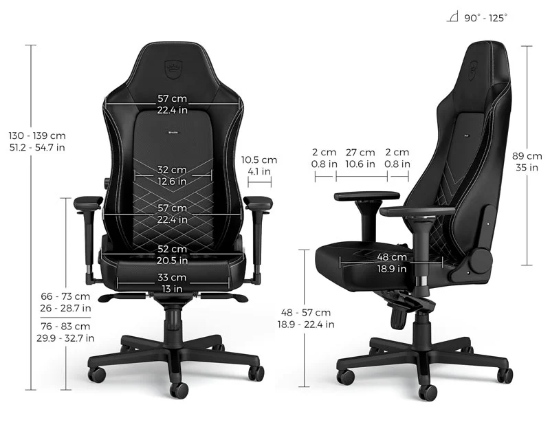 NOBLECHAIRS HERO Gaming stolica crno-platinum bela