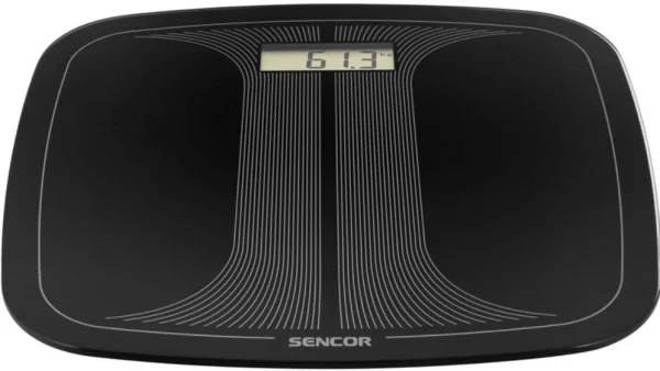 SENCOR Vaga SBS 2406BK,kaljeno staklo,crna,LCD ekran,do 150 kg, 315 x 300 x 22 mm