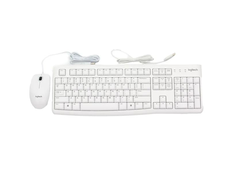 LOGITECH_ MK120 Desktop USB US tastatura + USB miš beli