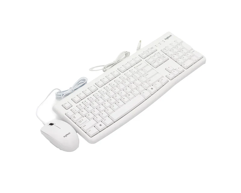 LOGITECH_ MK120 Desktop USB US tastatura + USB miš beli