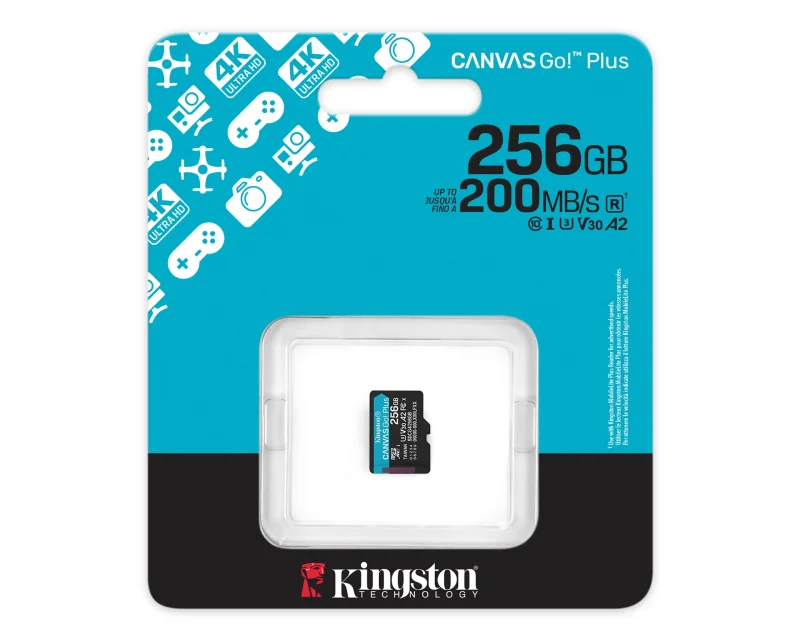 KINGSTON Memorijska kartica U3 V30 microSDXC 256GB Canvas Go Plus 200MB/s A2 SDCG4/256GBSP
