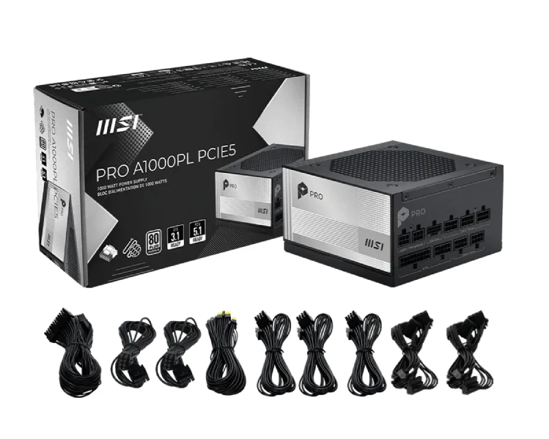 MSI PRO A1000PL PCIE5 1000W napajanje 7Y