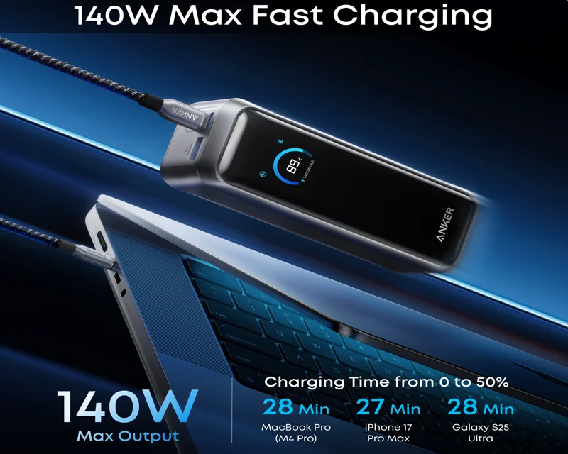 ANKER Prime 20000mAh, 220W, Power Bank za laptop crni