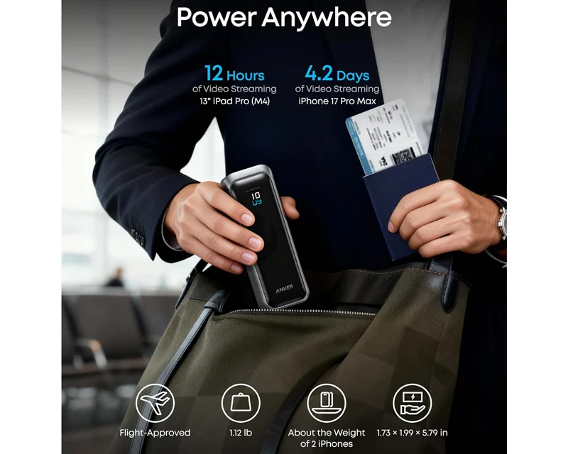 ANKER Prime 20000mAh, 220W, Power Bank za laptop crni