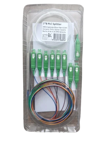 OPTIC-8 PLC Splitter GMB Singlemode 900um Fiber SC/APC conn. 1/8 PLC Splitter Cassette Box for 4G Wi