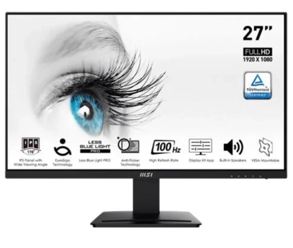 Monitor 27 MSI PRO MP273A Flat FHD IPS 100Hz HDMI/DP/VGA