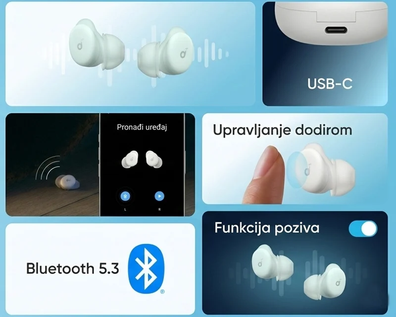 ANKER Soundcore Sleep A30 Noise Masking BT bežične bubice bele