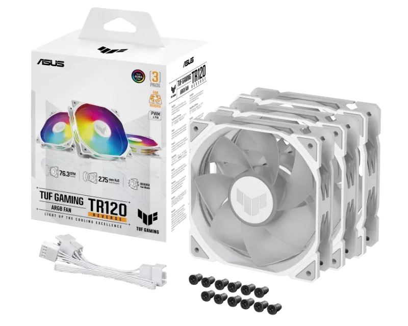ASUS TUF GAMING TR120 ARGB REVERSE WHITE 3IN1 ventilator
