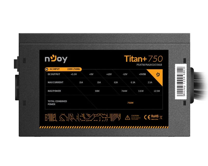 NJOY Titan+ 750 750W napajanje (PSAT5075A20CUCO01B)