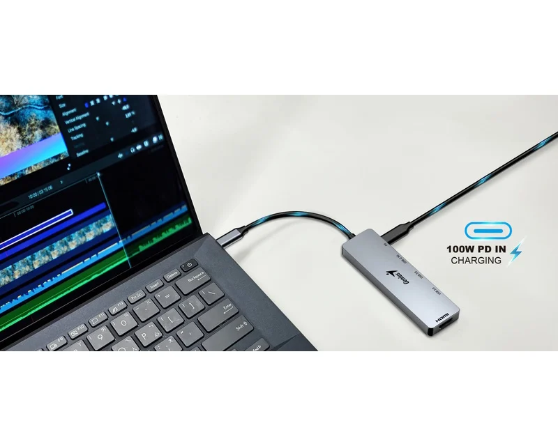 GENIUS UH-500 5-in-1 USB Hub srebrni