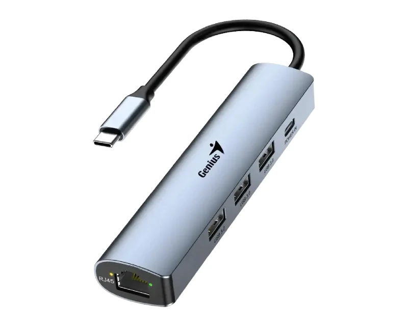GENIUS UH-545 5-in-1 USB 3.0 Iron Grey Hub srebrni