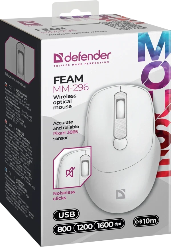 Bežični miš Defender Feam MM-296 beli