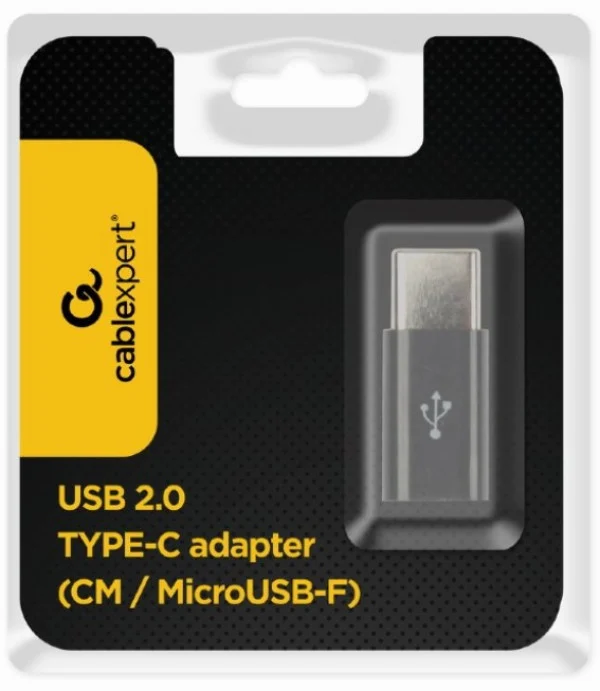 A-USB2-CMmF-01 Gembird microUSB 2.0 na Type-C adapter (CM/MicroUSB-F), black