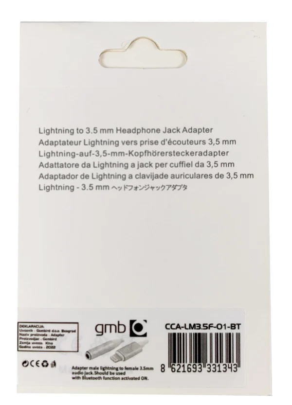 CCA-LM3.5F-01-BT Gembird Adapter sa lightinga na 3.5mm audio FO