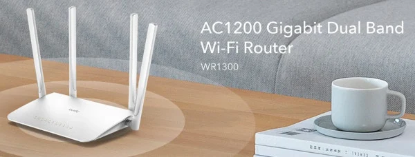 Cudy WR1300 AC1200 Dual Band 2.4+5Ghz MESH Wi-Fi Ruter 1W/4LAN Gbit,4x5dBi Wisp/AP/REP/TR