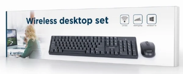 KBS-W-01 Gembird 2.4 GHz Slim Bezicni mis + tastatura US layout black