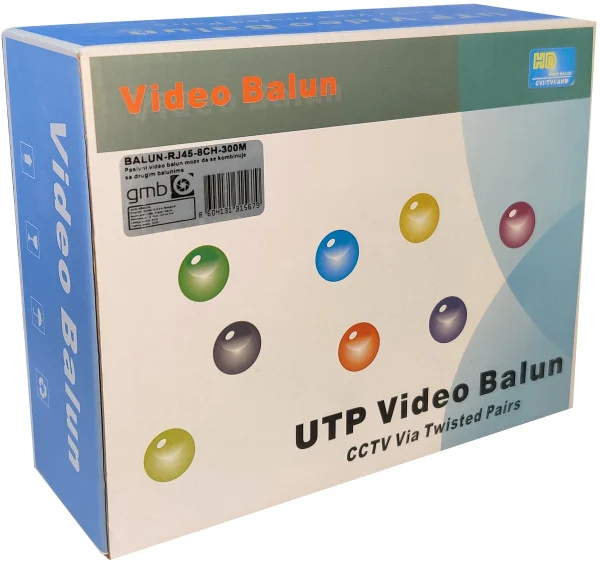 BALUN RJ45-8CH-300M Gembird balun za 8 kamere (AHD/CVI/TVI) do 5 megapiksela cena za komad
