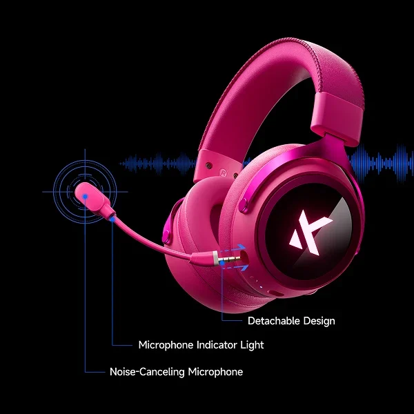 Bežične gaming slušalice MCHOSE X9 rose red