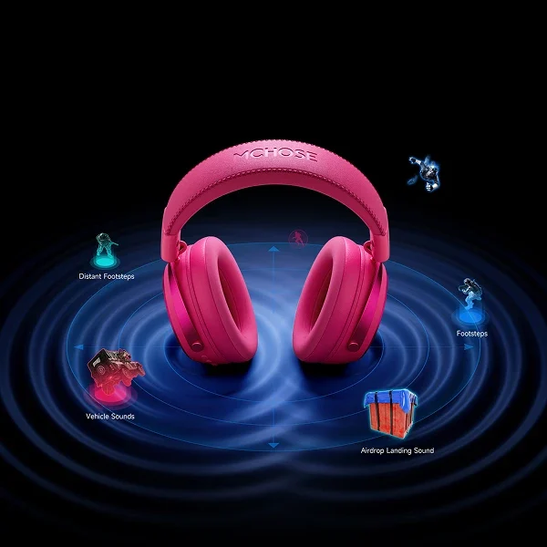 Bežične gaming slušalice MCHOSE X9 rose red