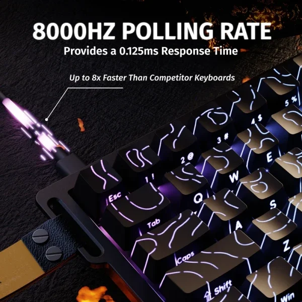 Gaming tastatura Attack Shark X68HE Magnetic Switch/RT/Snap Tap/DKS/MT/TGL/Black Contour