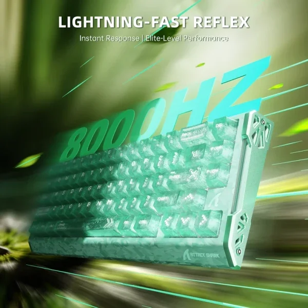 Bežična gaming tastatura Attack Shark R68HE Magnetic Switches/RT/Snap Tap/DKS/MT/TGL/Lake Green